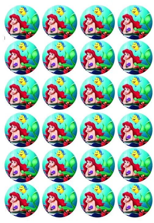 Eetbare cupcakeprint the little mermaid 1 - 24 cupcake rondjes bij cake, bake & love 5 Eetbare cupcakeprint the little mermaid 1 - 24 cupcake rondjes