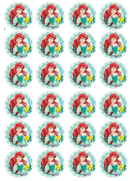 Eetbare cupcakeprint the little mermaid 2 - 24 cupcake rondjes bij cake, bake & love 5 Eetbare cupcakeprint the little mermaid 2 - 24 cupcake rondjes