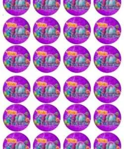 Eetbare Cupcakeprint Trolls 1 - 24 cupcake rondjes