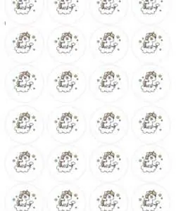 Eetbare Cupcakeprint Unicorn 1 - 24 cupcake rondjes