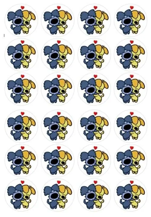 Eetbare cupcakeprint woezel en pip 2 - 24 cupcake rondjes