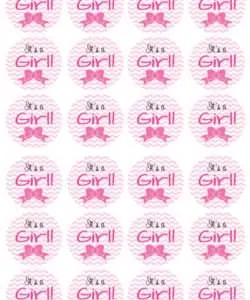Eetbare Cupcakeprint It's a Girl - 24 cupcake rondjes