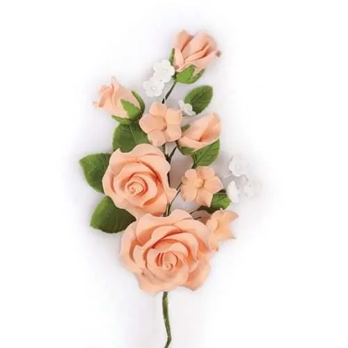 Gumpaste boeket peach 14,5 cm