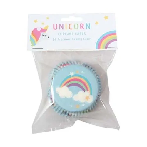 Baked with love baking cups folie unicorn & rainbow - afbeelding 3