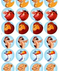 Eetbare Cupcakeprint The Lion King - 24 cupcake rondjes