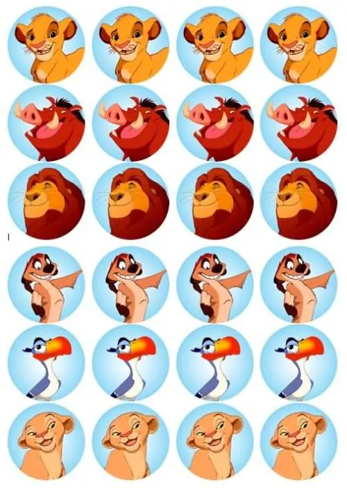 Eetbare cupcakeprint the lion king - 24 cupcake rondjes
