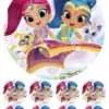 Eetbare taartprint shimmer & shine - 18 cm rond + 8 cupcake rondjes bij cake, bake & love 1
