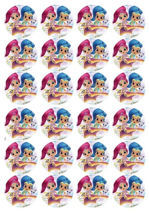 Eetbare cupcakeprint shimmer & shine - 24 cupcake rondjes bij cake, bake & love 5 Eetbare cupcakeprint shimmer & shine - 24 cupcake rondjes
