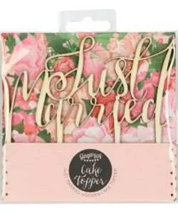 Wooden Cake Topper Just Married - Boho