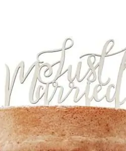 Alternative view of Wooden Cake Topper Just Married - Boho