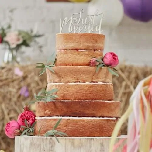 Wooden cake topper just married - boho - afbeelding 3
