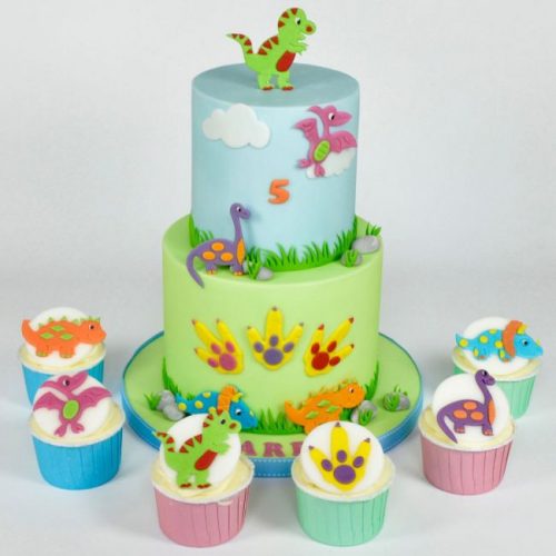 Fmm cute dinosaur tappit set/2 bij cake, bake & love 4