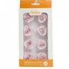Suikerdecoraties 8 roze rozen 2 cm bij cake, bake & love 1
