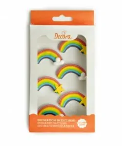 Suikerdecoraties Rainbow 6 stuks