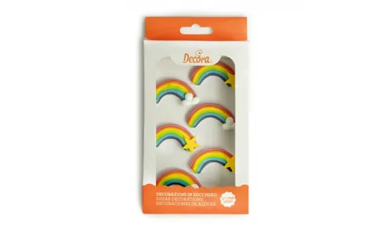 Suikerdecoraties rainbow 6 stuks bij cake, bake & love 5 Suikerdecoraties rainbow 6 stuks