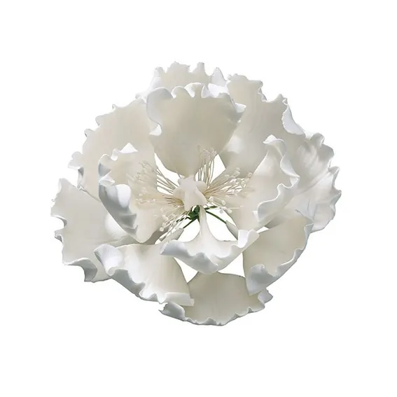 Gumpaste open peony white 10 cm bij cake, bake & love 4 Gumpaste peony wit - 10 cm