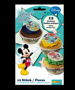 Mickey Mouse cupcake rondjes 12 stuks