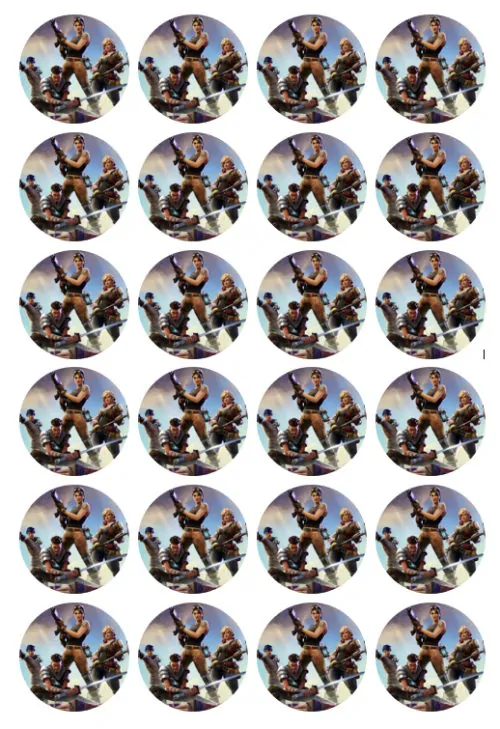Eetbare cupcakeprint fortnite 1 - 24 cupcake rondjes