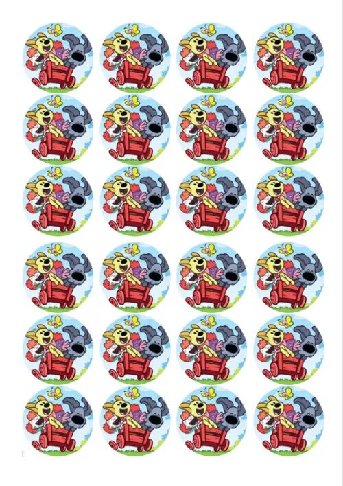 Eetbare cupcakeprint woezel en pip 4 - 24 cupcake rondjes