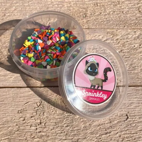 Sprinkley sprinkles - confetti neon hartjes 80 gram - afbeelding 2