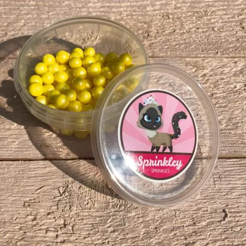 Sprinkley sprinkles - parels 9mm 100 gram geel - afbeelding 2