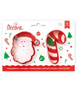 Koekjesuitsteker set Santa Claus en Candy Cane