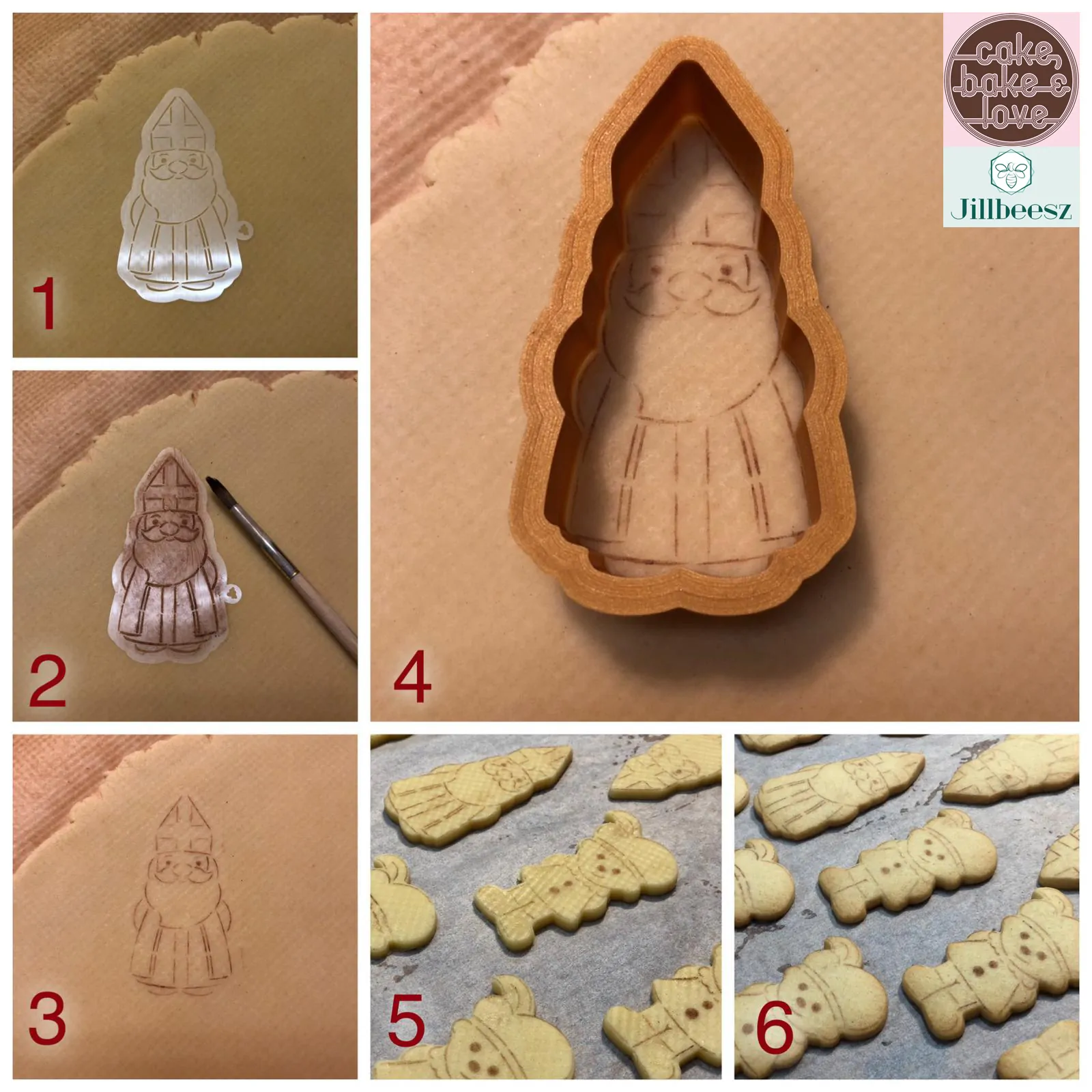 Uitsteker + stencil set pietje bij cake, bake & love 6 Uitsteker + stencil set pietje - afbeelding 2