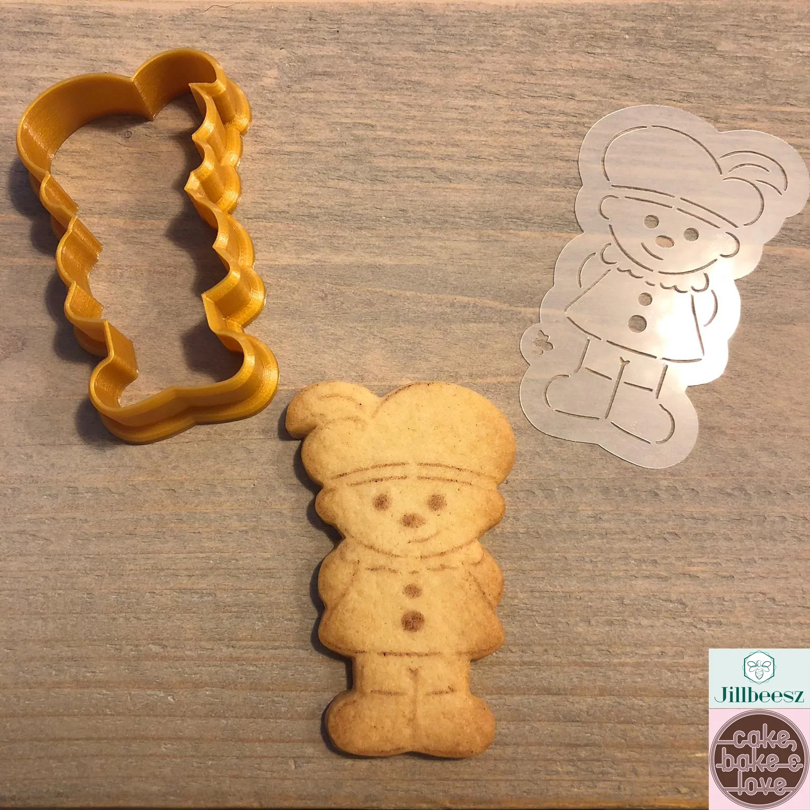 Uitsteker + stencil set pietje bij cake, bake & love 5 Uitsteker + stencil set pietje