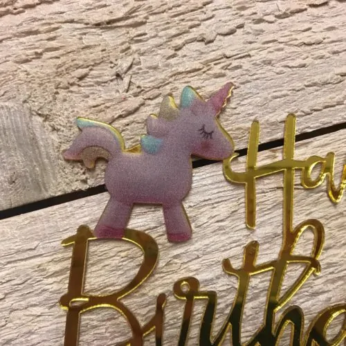 Caketopper happy birthday unicorn - afbeelding 2