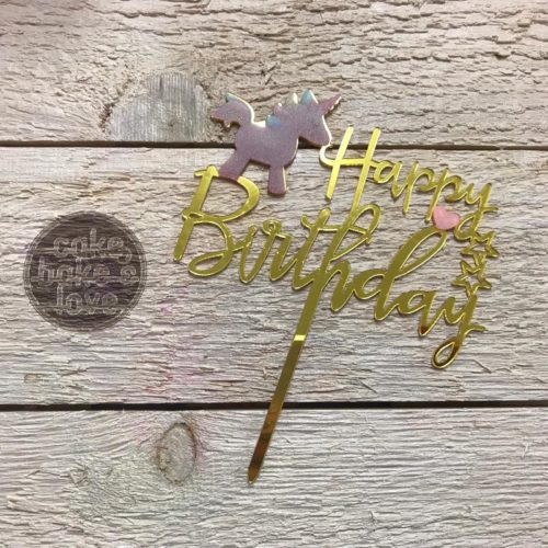 Caketopper happy birthday unicorn bij cake, bake & love 5