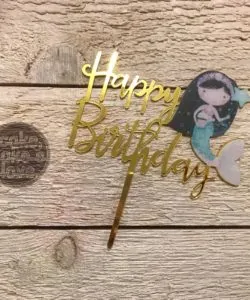 Caketopper Happy Birthday Zeemeermin