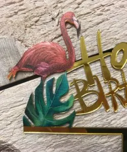 Alternative view of Caketopper Happy Birthday Flamingo