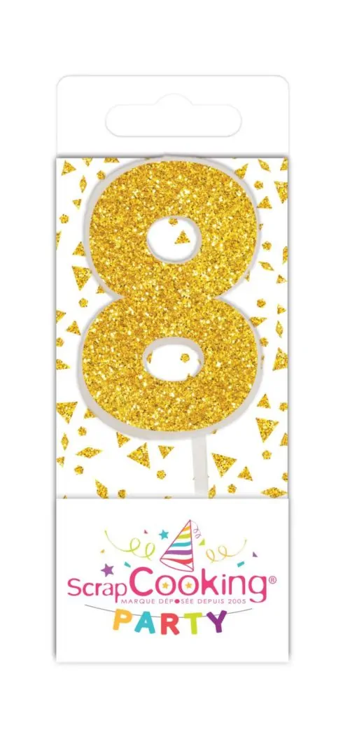 Mini kaarsje goud 8