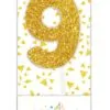 Mini kaarsje goud 9