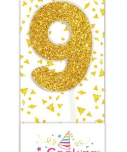 Mini kaarsje goud 9