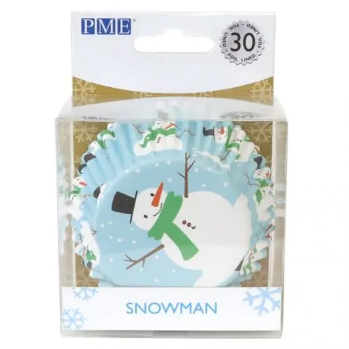 Pme foil baking cups christmas snowman pk/30