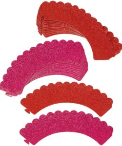 Wilton Cupcake Wrappers Glitter Red & Pink pk/24 (2)