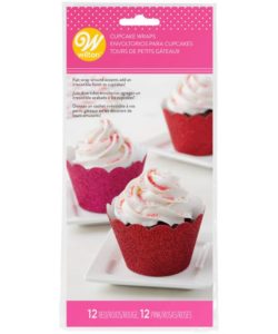 Wilton Cupcake Wrappers Glitter Red & Pink pk/24