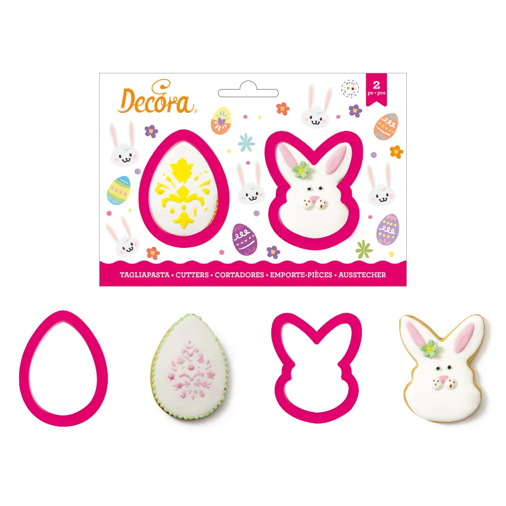 Koekjesuitsteker set konijn en ei bij cake, bake & love 3 Koekjesuitsteker set konijn en ei