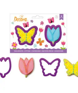 Koekjesuitsteker set Tulp en Vlinder