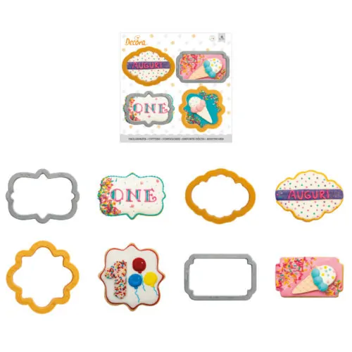Koekjesuitsteker set mini frames set van 4