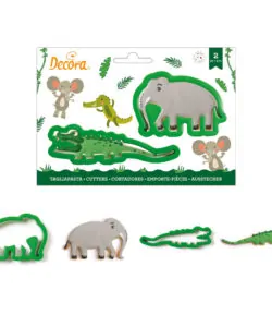 Koekjesuitsteker set Krokodil en Olifant