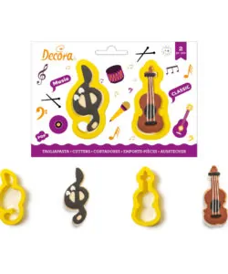 Koekjesuitsteker set Muzieksleutel en Viool