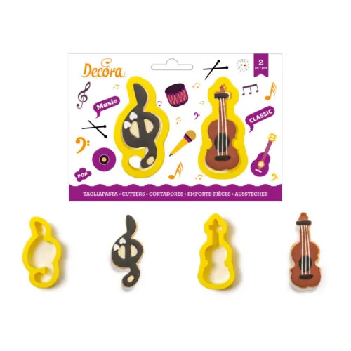 Koekjesuitsteker set muzieksleutel en viool