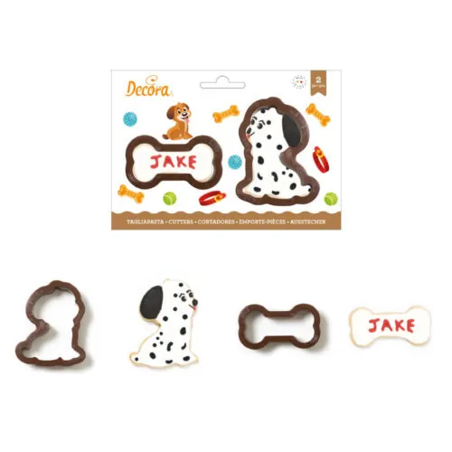 Koekjesuitsteker set hond en bot