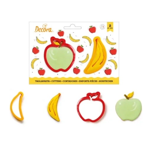 Koekjesuitsteker set appel en banaan