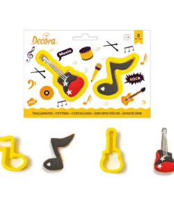 Koekjesuitsteker set Muzieknoot en Gitaar