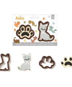 Koekjesuitsteker set Kat en Pootafdruk