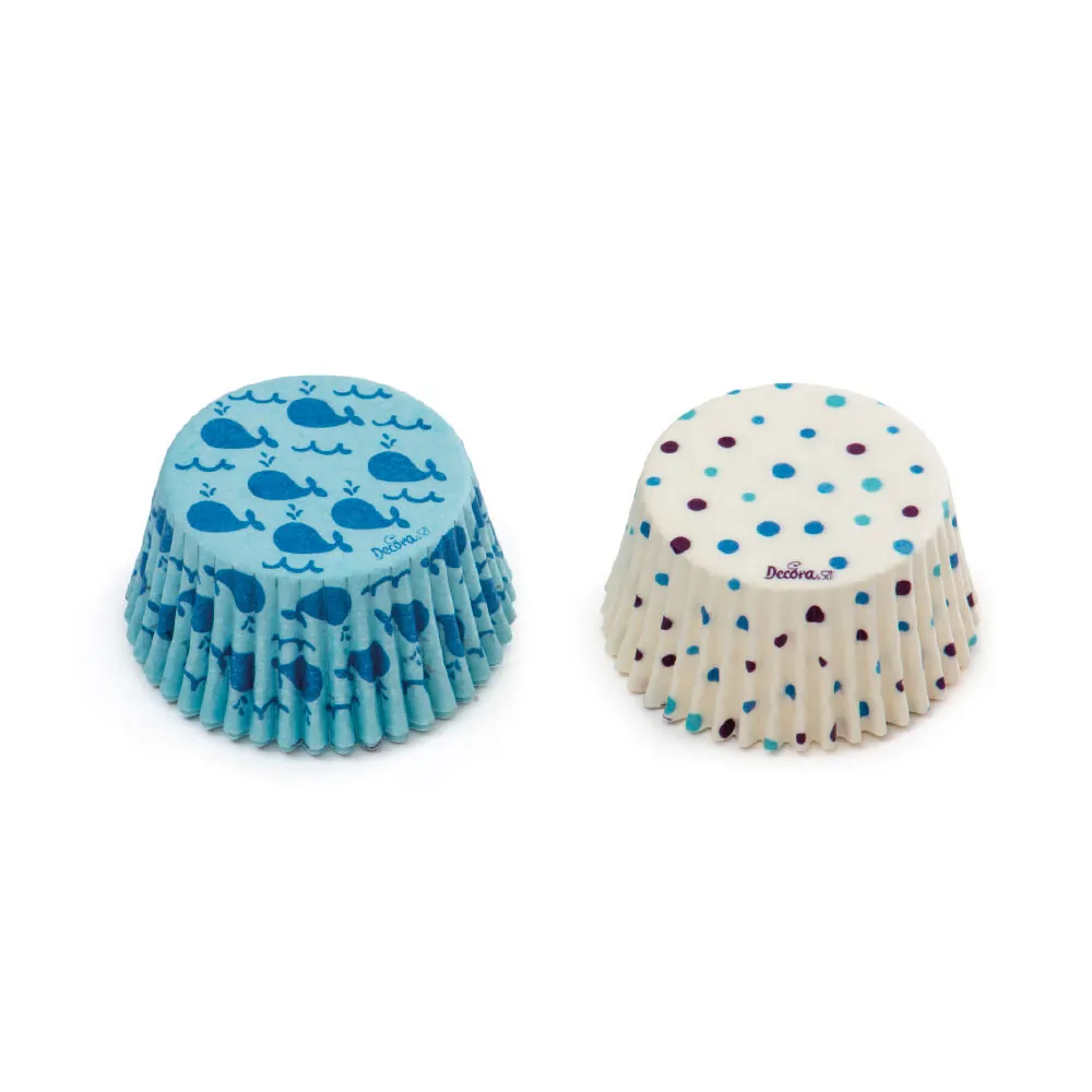 Baking cups walvis en stippen 36 stuks bij cake, bake & love 3 Baking cups walvis en stippen 36 st