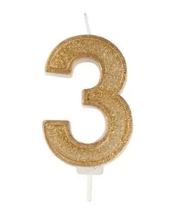 Kaarsje Goud Sparkle 3